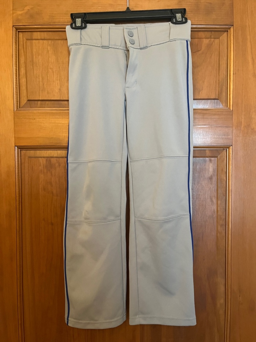 Under Armour Light Gray Baseball Pants with Royal Blue Side Piping
